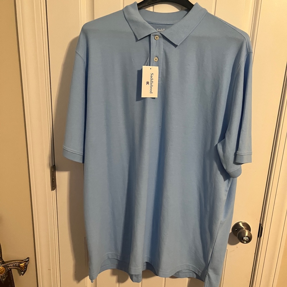 Saddlebred Light Blue Polo Shirt Carolina Blue 2XL new with tags.